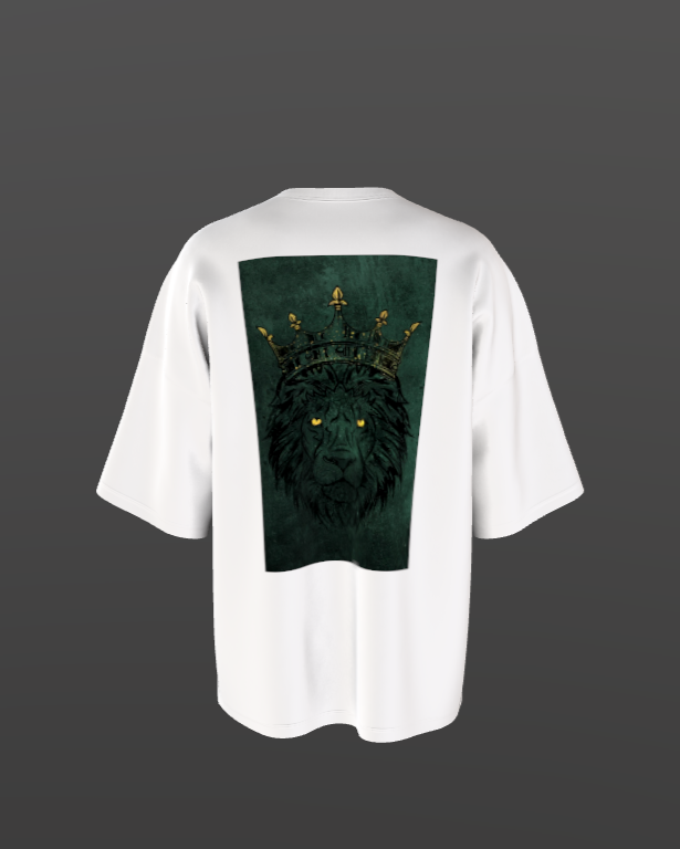 Lion with Crown oversized Premium T shirt Black & White