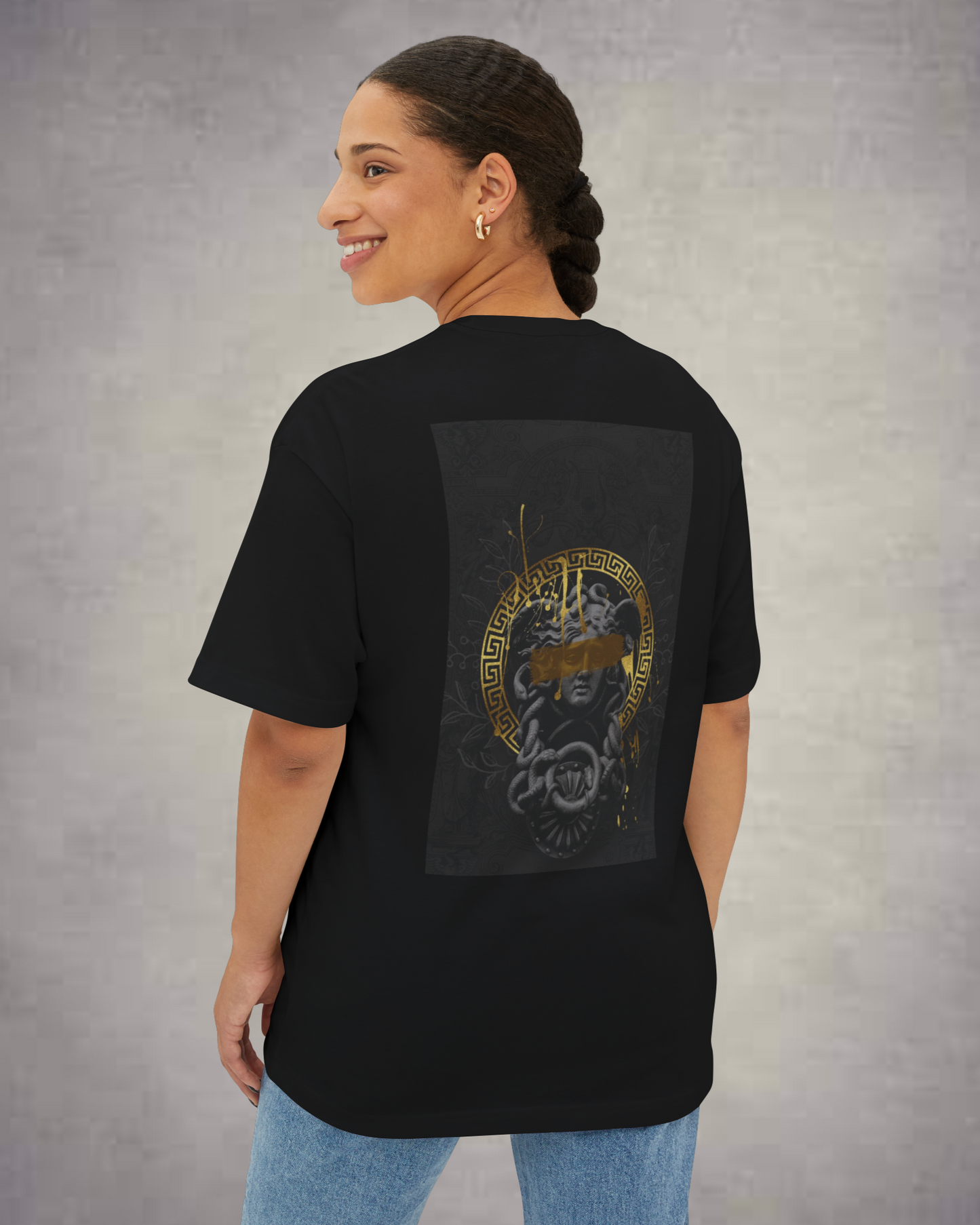 Golden Greek pattern Oversized Premium T shirts