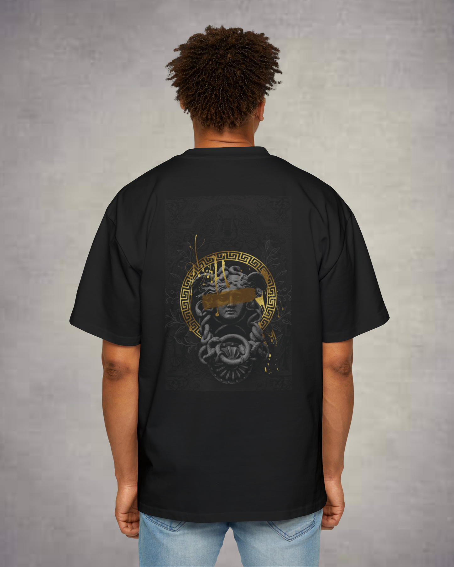 Golden Greek pattern Oversized Premium T shirts