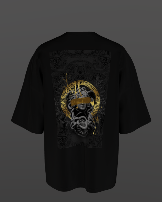 Golden Greek pattern Oversized Premium T shirts