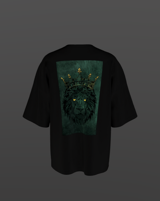 Lion with Crown oversized Premium T shirt Black & White