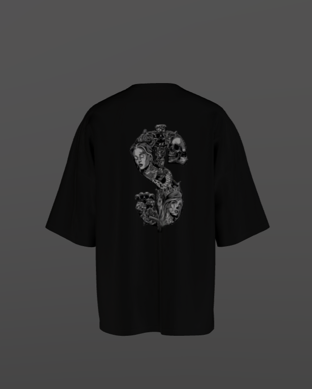 Oversized Premium T shirt in Black & White Colour