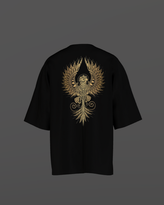 Golden Phoenix Oversized Black Premium T Shirt