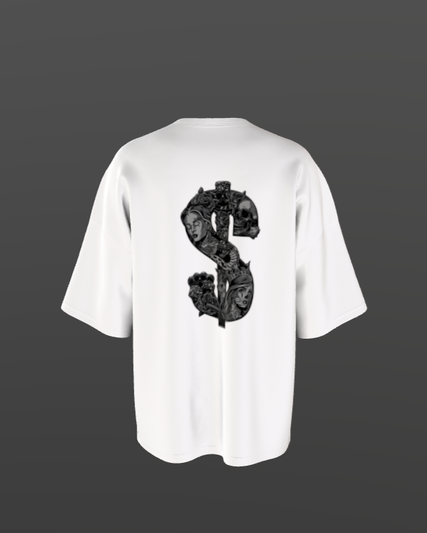 Oversized Premium T shirt in Black & White Colour