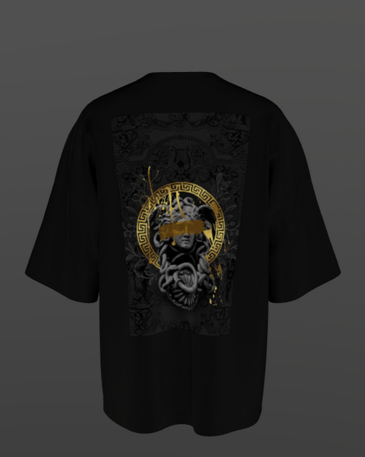 Golden Greek  pattern Oversized Premium T shirts